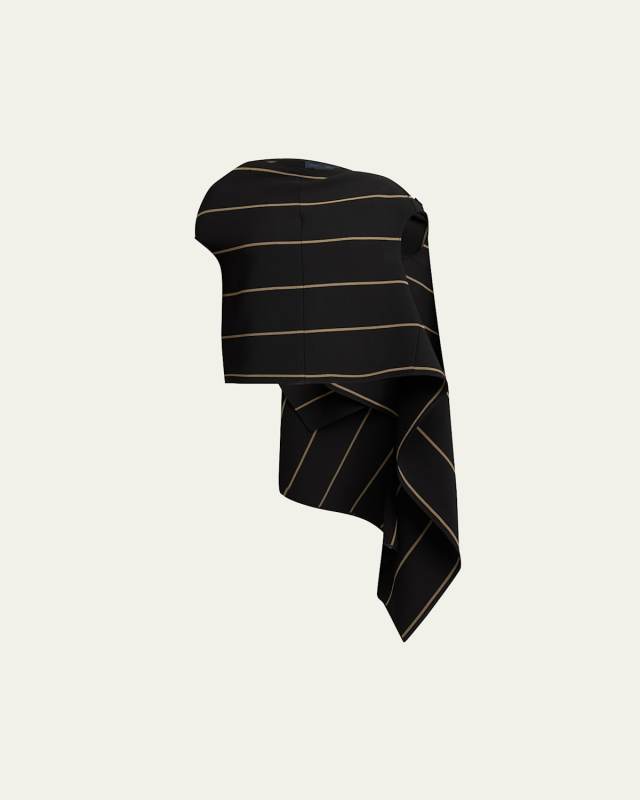 Sutton Striped Drape Bi-Stretch Viscose Top